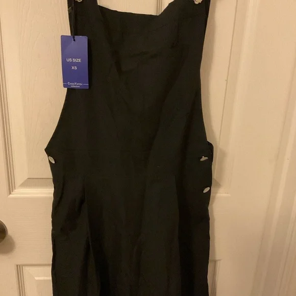 67. XS Women's Casual Loose A Line Long Suspender Skirt Overall Pinafore Dress - Picture 6 of 8